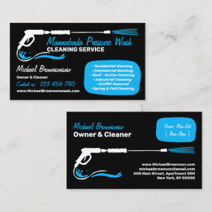 Pressure Washing Water Drops Power Wash Cleaning Business Card