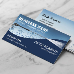 Pressure Washing Water Drops Power Wash Cleaning Business Card
