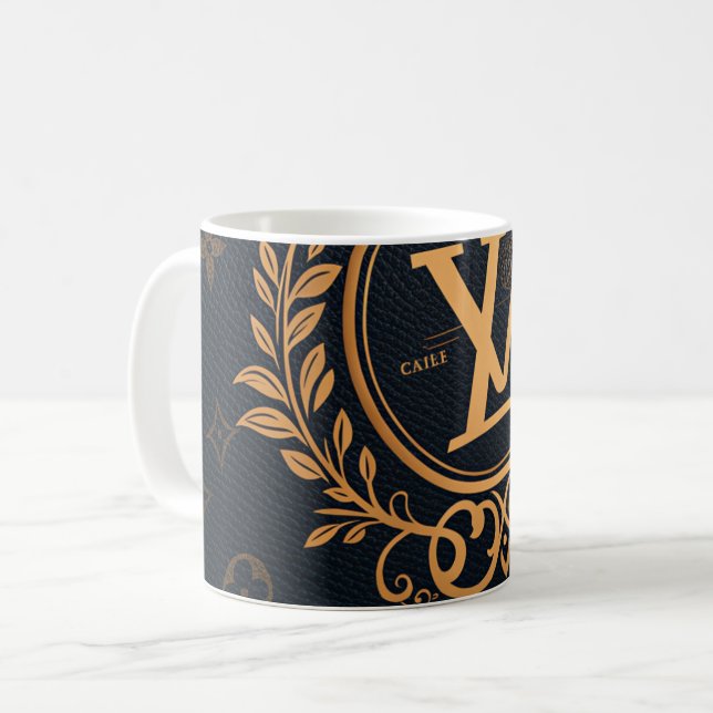 Prestige Ballpoint Pen – Royal Monogram "N" in Gol Coffee Mug (Front Left)