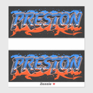 Preston First Name Graffiti Sticker
