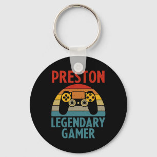 Preston Gift Name Personalised Funny Gaming Geek B Key Ring