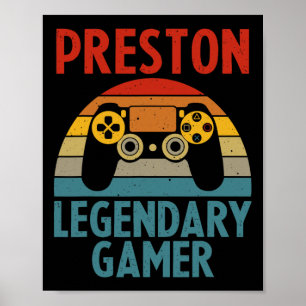 Preston Gift Name Personalised Funny Gaming Geek B Poster