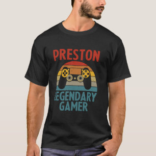 PRESTON Gift Name Personalised Funny Gaming Geek B T-Shirt