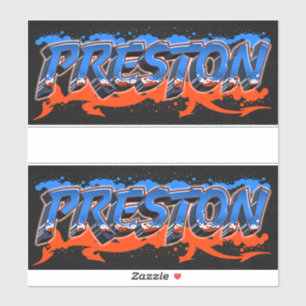 Preston Vorname Name Graffiti Aufkleber Sticker