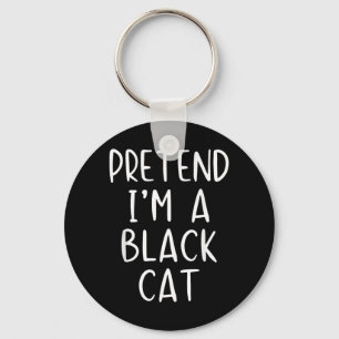 Pretend A Black Cat Costume Halloween Simple Adult Key Ring