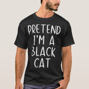 Pretend A Black Cat Costume Halloween Simple Adult T-Shirt