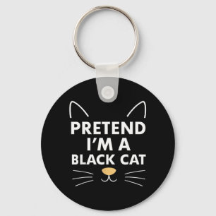 Pretend A Black Cat Easy Funny Lazy Outfit For Key Ring