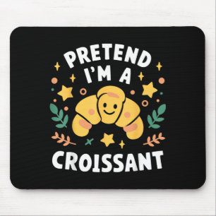 Pretend A Croissant Funny Lazy Halloween Costume Mouse Pad