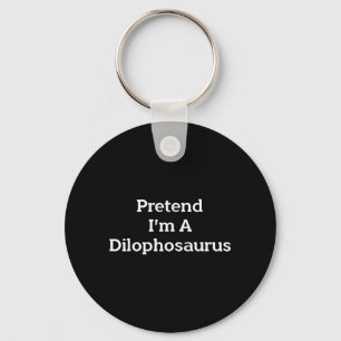 Pretend A Dilophosaurus Costume Funny Halloween Key Ring