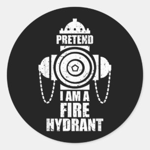 Pretend A Fire Hydrant Lazy Halloween Party Easy Classic Round Sticker