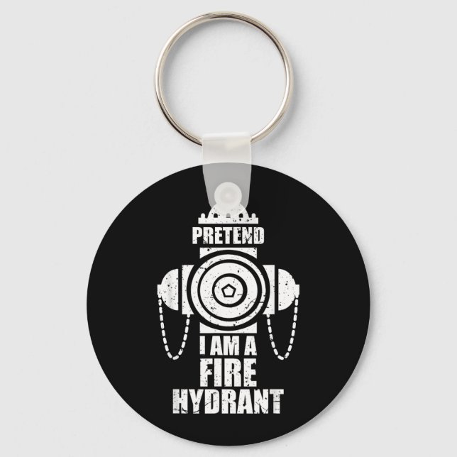 Pretend A Fire Hydrant Lazy Halloween Party Easy Key Ring (Front)