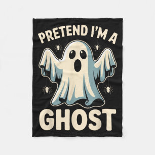 Pretend A Ghost Funny Lazy Halloween Costume Fleece Blanket