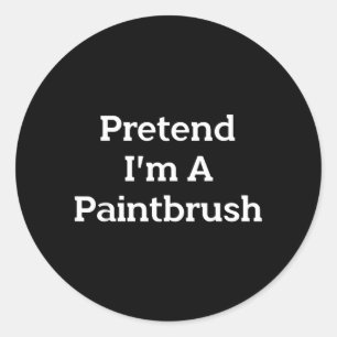 Pretend A Paintbrush Costume Party Funny Halloween Classic Round Sticker