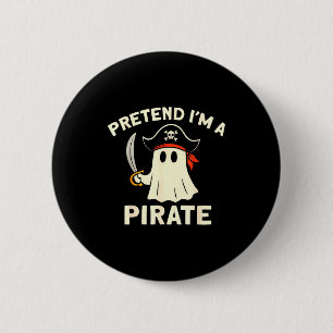 Pretend a pirate funny halloween ghost costume 6 cm round badge