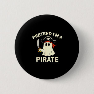 Pretend a pirate funny halloween ghost costume 6 cm round badge