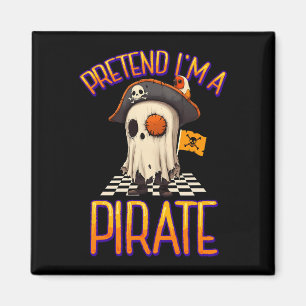 Pretend a pirate ghost funny halloween costume men magnet