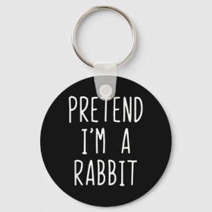 Pretend A Rabbit Costume Halloween Funny Lazy Kids Key Ring