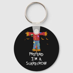 Pretend A Scarecrow Funny Lazy Halloween Costume Key Ring