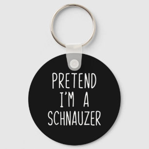 Pretend A Schnauzer Dog Costume Halloween Lazy Key Ring