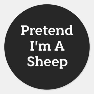Pretend A Sheep Costume Party Funny Halloween Classic Round Sticker