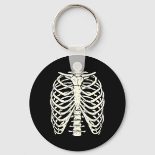 Pretend a Skeleton Rib Cage Funny Halloween Key Ring
