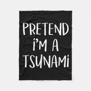 Pretend A Tsunami Costume Funny Geology Halloween Fleece Blanket