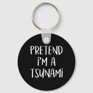 Pretend A Tsunami Costume Funny Geology Halloween Key Ring