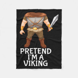 Pretend A Viking Funny Lazy Halloween Costume Fleece Blanket