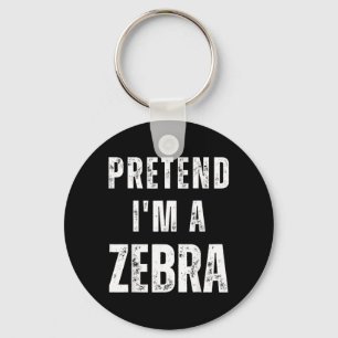 Pretend a Zebra Matching Costume Funny Halloween Key Ring
