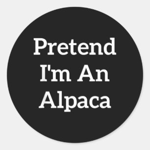 Pretend An Alpaca Costume Lazy Funny Halloween Classic Round Sticker