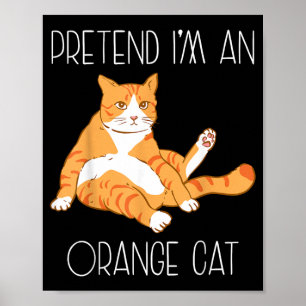 Pretend an Orange Cat Halloween Costume Family Poster
