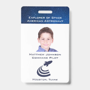 Pretend Astronaut Badge for Kids Personalised ID Badge