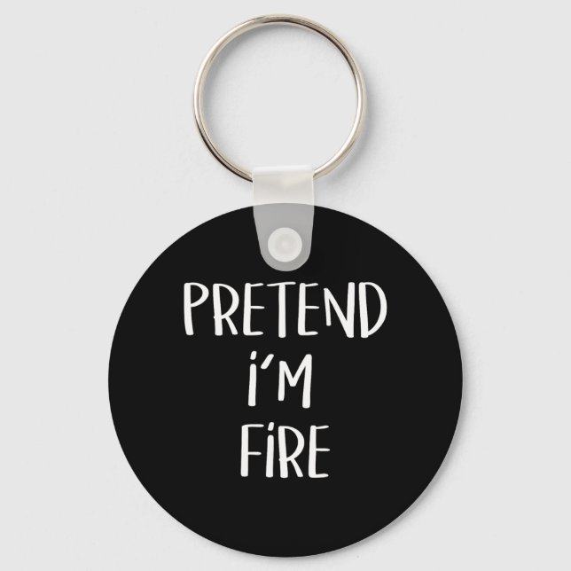 Pretend Fire Element Costume Funny Halloween Party Key Ring (Front)