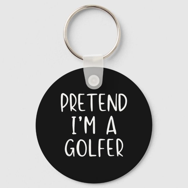 Pretend Golfer Costume Halloween Simple Funny Key Ring (Front)
