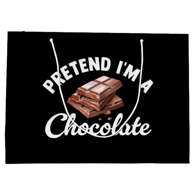 Pretend I m A Chocolate Bar Large Gift Bag (Back)
