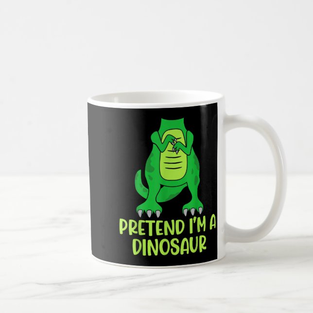 Pretend I’m A Dinosaur Costume Lazy Halloween  Coffee Mug (Right)
