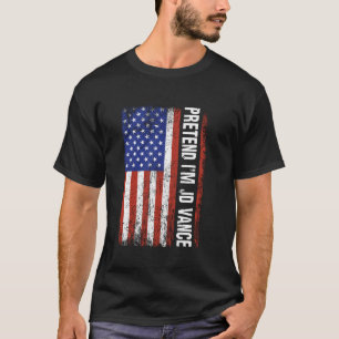 Pretend I m JD Vance Funny Lazy Halloween Costume T-Shirt