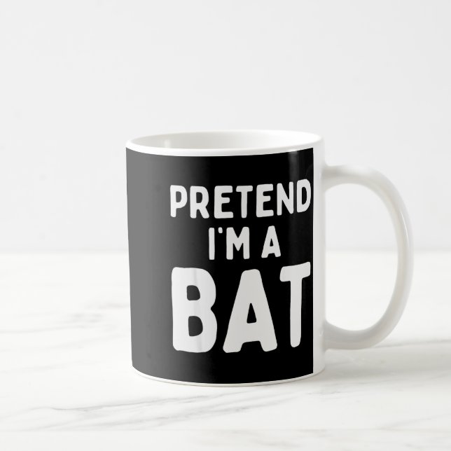 Pretend I'm A Bat Funny Lazy Easy Halloween Costum Coffee Mug (Right)