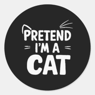 Pretend I'm A Black Cat Funny Christmas Classic Round Sticker