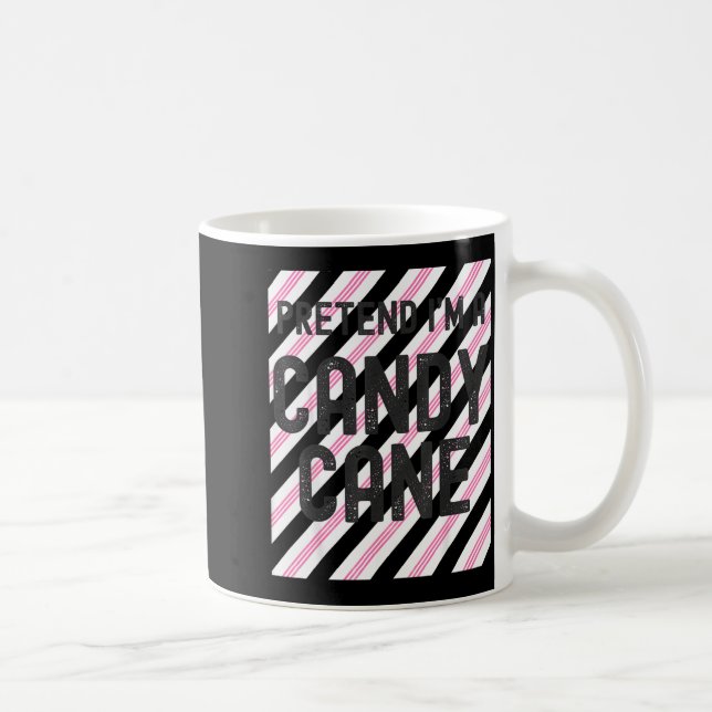 Pretend I'm A Candy Cane Christmas Pajama Hallowee Coffee Mug (Right)