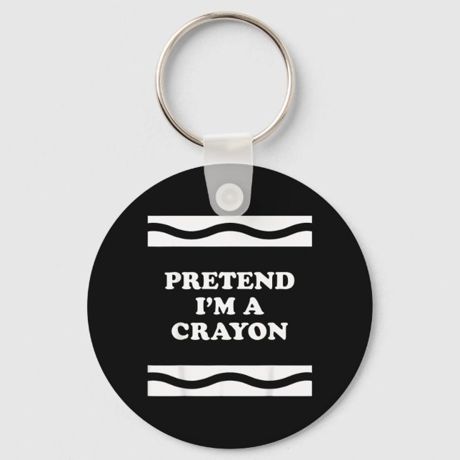 Pretend Im A Crayon Funny Halloween Key Ring (Front)