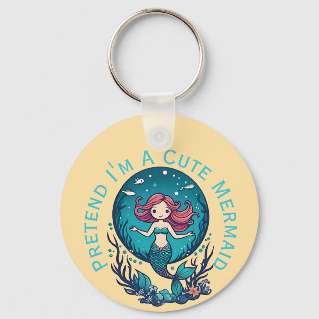 Pretend I'm A Cute Mermaid Thunder_Cove Key Ring (Front)