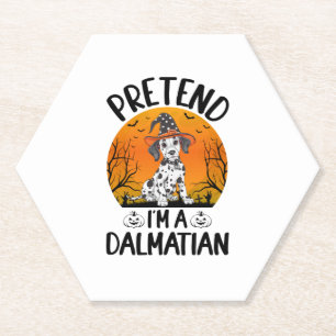 Pretend i'm a Dalmatian Dog Halloween (3) Paper Coaster