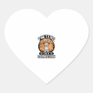 Pretend Im a Dalmatian Halloween Dog Design_1 Heart Sticker