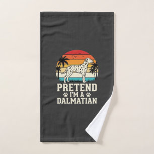 Pretend I'm A Dalmatian Retro Dog Hand Towel