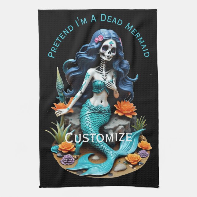 Pretend I'm A Dead Mermaid Thunder_Cove Tea Towel (Vertical)