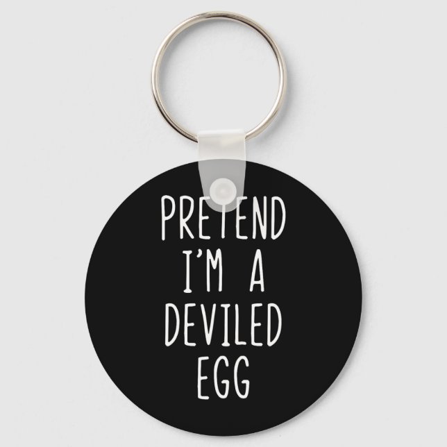 Pretend I'm A Deviled Egg Costume Halloween Lazy A Key Ring (Front)
