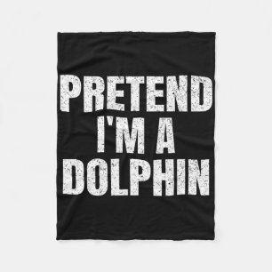 Pretend I'm A Dolphin Easy Halloween Family Group  Fleece Blanket