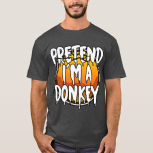 Pretend Im A Donkey Funny Lazy Halloween Costume L T-Shirt