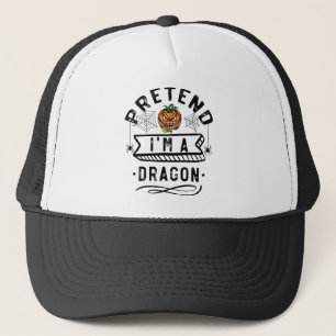 Pretend I'm A Dragon Funny Halloween Costume Gift Trucker Hat